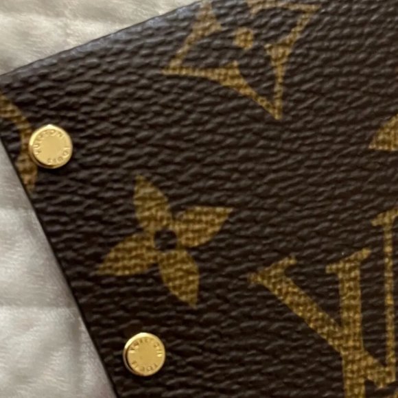 AUTHENTIC LOUIS VUITTON CLUTCH ENVOLOPE MONOGRAM WITH BRASS RIVETS - Picture 11 of 11